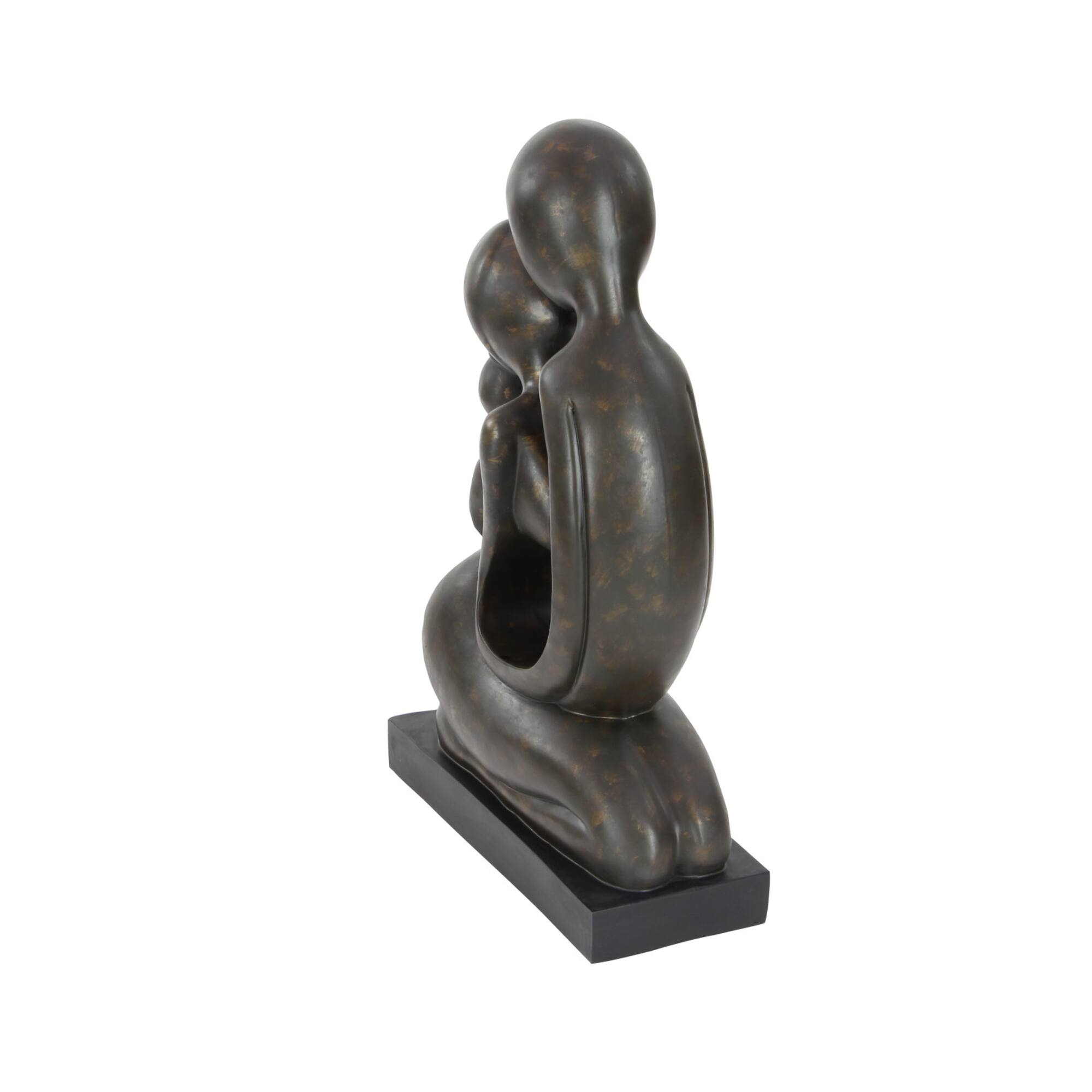 23" Brown Polystone Traditional Couple Sculpture